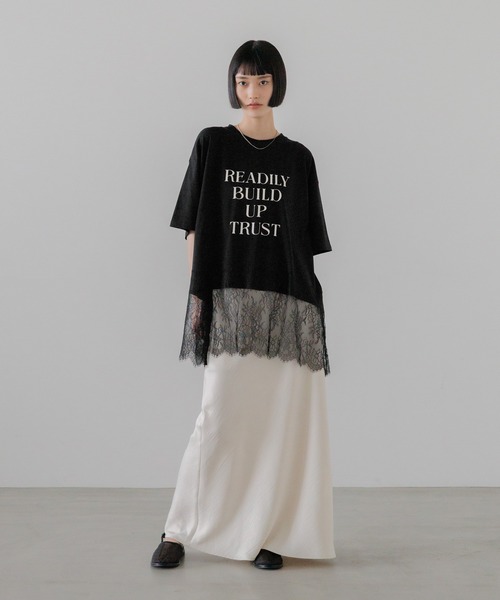 LOWRYS FARM(ローリーズファーム)の「スソレースロゴTEE 771114(Tシャツ/カットソー・レディース・グレー/ブラック/ホワイト・FREE)」の19枚目の写真