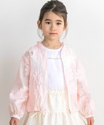 BeBe Petits Pois Vert（ベベプチポワヴェール）の「【店舗限定】花柄シアーライトブルゾン(95～160cm)（ブルゾン）」