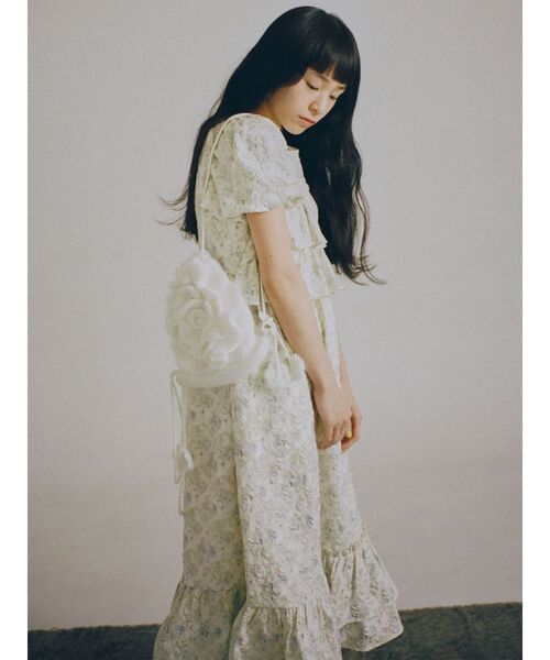 merry jenny（メリージェニー）の「jacquard tieredワンピース（ワンピース・レディース・ブルー/イエロー/アイボリー・FREE）」の4枚目の写真