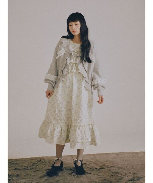 merry jenny（メリージェニー）の「jacquard tieredワンピース（ワンピース・レディース・ブルー/イエロー/アイボリー・FREE）」の6枚目の写真
