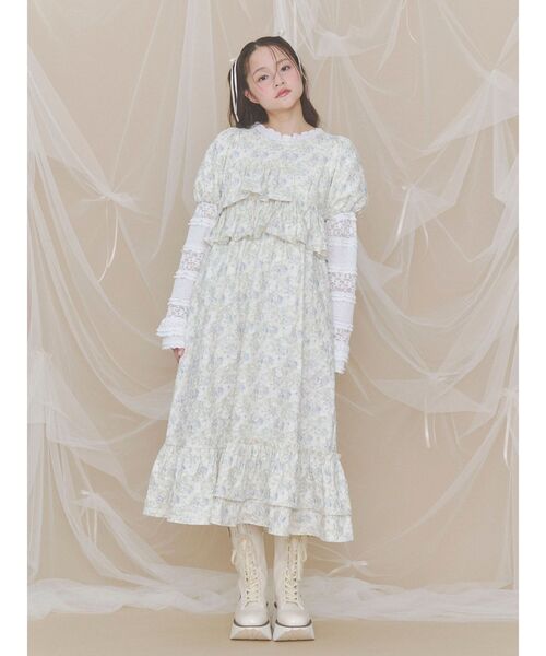 merry jenny（メリージェニー）の「jacquard tieredワンピース（ワンピース・レディース・ブルー/イエロー/アイボリー・FREE）」の8枚目の写真