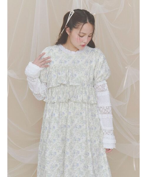 merry jenny（メリージェニー）の「jacquard tieredワンピース（ワンピース・レディース・ブルー/イエロー/アイボリー・FREE）」の10枚目の写真