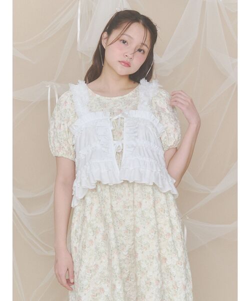 merry jenny（メリージェニー）の「jacquard tieredワンピース（ワンピース・レディース・ブルー/イエロー/アイボリー・FREE）」の13枚目の写真