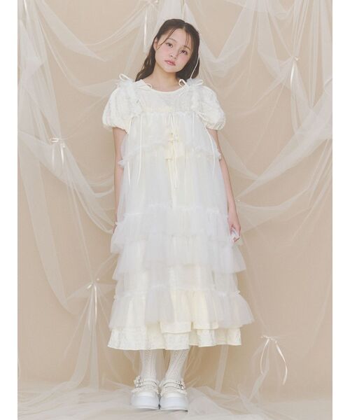 merry jenny（メリージェニー）の「jacquard tieredワンピース（ワンピース・レディース・ブルー/イエロー/アイボリー・FREE）」の14枚目の写真
