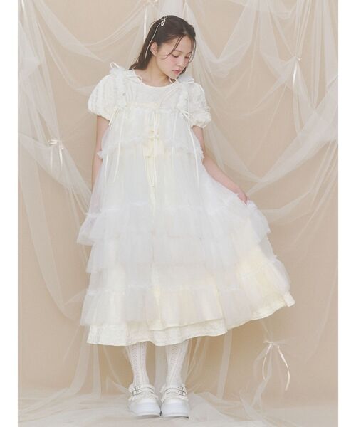 merry jenny（メリージェニー）の「jacquard tieredワンピース（ワンピース・レディース・ブルー/イエロー/アイボリー・FREE）」の15枚目の写真