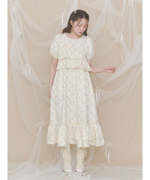 merry jenny（メリージェニー）の「jacquard tieredワンピース（ワンピース・レディース・ブルー/イエロー/アイボリー・FREE）」の17枚目の写真