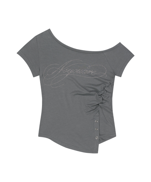 as you are（アズユーアー）の「ボタンインシジョンワンショルダーティチャコール（Tシャツ/カットソー・レディース・その他・OS）」の4枚目の写真