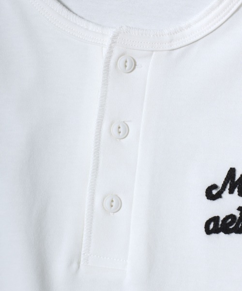 ANPAS（アンパス）の「Dry-Touch Cotton Henley T-Shirt / 【吸水速乾 綿100％】ドライコットン ヘンリーネック 刺繍半袖Tシャツ メンズ レディース トップス 春夏 カットソー（Tシャツ/カットソー・メンズ・ホワイト/チャコールグレー/ブラック・L/M）」の14枚目の写真
