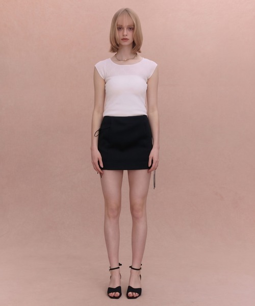 EIMY ISTOIRE(エイミーイストワール)の「SATIN RIBBON MINI SKIRT(スカート・レディース・ライトピンク/ブラック/ホワイト/ライトグレー・38/36)」の18枚目の写真