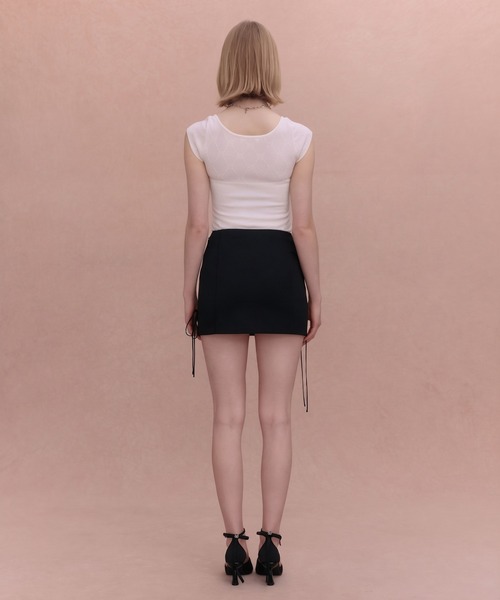 EIMY ISTOIRE(エイミーイストワール)の「SATIN RIBBON MINI SKIRT(スカート・レディース・ライトピンク/ブラック/ホワイト/ライトグレー・38/36)」の20枚目の写真
