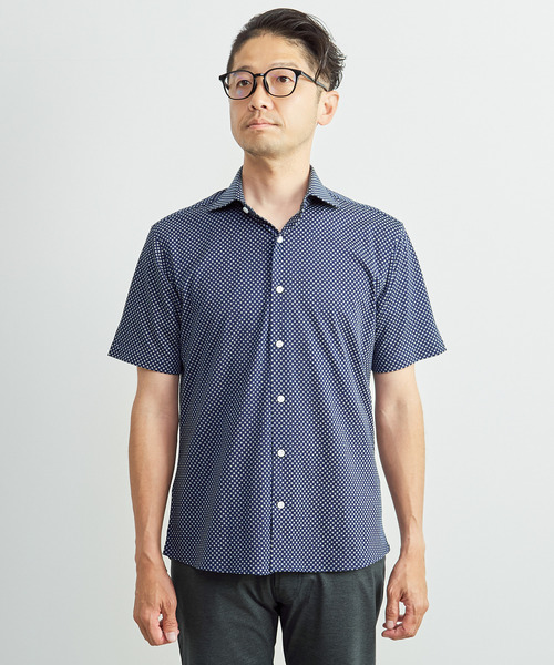 MEN'S MELROSE(メンズメルローズ)の「プレミアムジャージワイドカラー半袖シャツ(シャツ/ブラウス・メンズ・ネイビー/ブルー・4/3)」の16枚目の写真