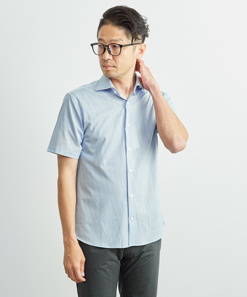 MEN'S MELROSE(メンズメルローズ)の「プレミアムジャージワイドカラー半袖シャツ(シャツ/ブラウス・メンズ・ネイビー/ブルー・4/3)」の11枚目の写真