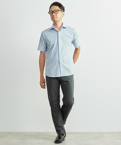 MEN'S MELROSE(メンズメルローズ)の「プレミアムジャージワイドカラー半袖シャツ(シャツ/ブラウス・メンズ・ネイビー/ブルー・4/3)」の12枚目の写真
