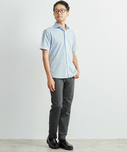MEN'S MELROSE(メンズメルローズ)の「プレミアムジャージワイドカラー半袖シャツ(シャツ/ブラウス・メンズ・ネイビー/ブルー・4/3)」の13枚目の写真