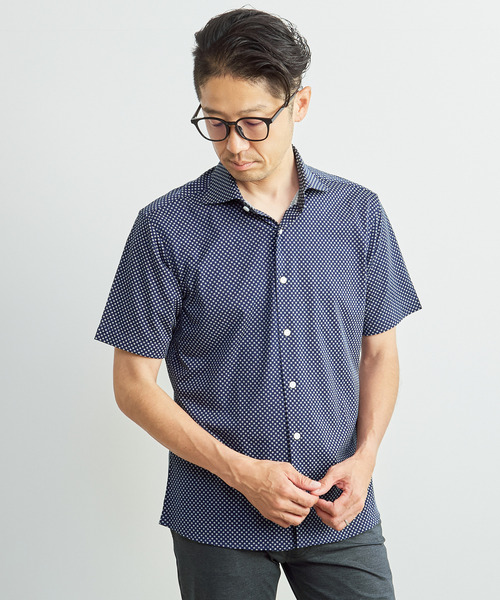 MEN'S MELROSE(メンズメルローズ)の「プレミアムジャージワイドカラー半袖シャツ(シャツ/ブラウス・メンズ・ネイビー/ブルー・4/3)」の15枚目の写真
