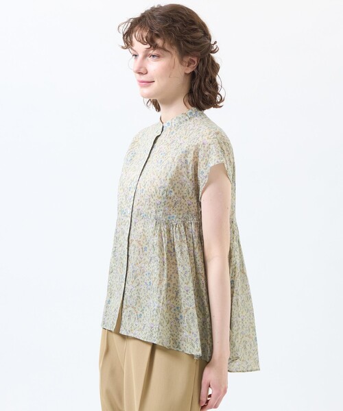MACKINTOSH PHILOSOPHY(マッキントッシュ フィロソフィー)の「Snowblue Garden サイドギャザーブラウス(シャツ/ブラウス・レディース・ブルー系その他3/ベージュ系その他・36/38)」の2枚目の写真