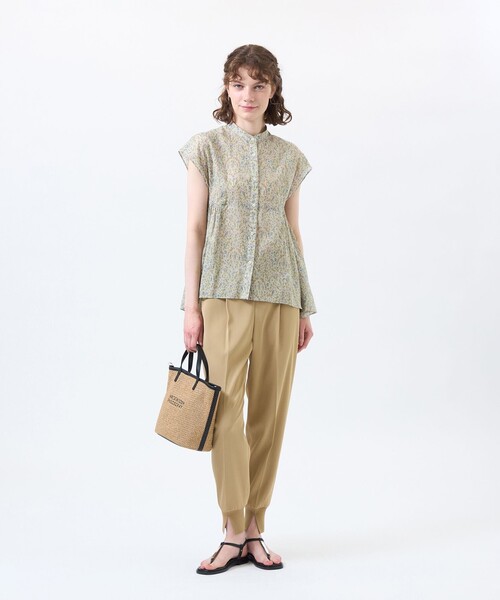 MACKINTOSH PHILOSOPHY(マッキントッシュ フィロソフィー)の「Snowblue Garden サイドギャザーブラウス(シャツ/ブラウス・レディース・ブルー系その他3/ベージュ系その他・36/38)」の4枚目の写真