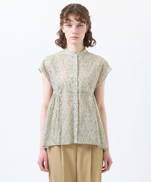 MACKINTOSH PHILOSOPHY(マッキントッシュ フィロソフィー)の「Snowblue Garden サイドギャザーブラウス(シャツ/ブラウス・レディース・ブルー系その他3/ベージュ系その他・36/38)」の5枚目の写真