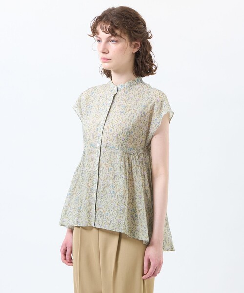 MACKINTOSH PHILOSOPHY(マッキントッシュ フィロソフィー)の「Snowblue Garden サイドギャザーブラウス(シャツ/ブラウス・レディース・ブルー系その他3/ベージュ系その他・36/38)」の6枚目の写真