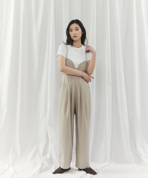 CIEL'AIR(シエルエアー)の「CAMI ALL IN ONE(キャミオールインワン)(つなぎ/オールインワン・レディース・チャコールグレー/グレイッシュベージュ・FREE)」の16枚目の写真