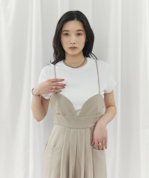 CIEL'AIR(シエルエアー)の「CAMI ALL IN ONE(キャミオールインワン)(つなぎ/オールインワン・レディース・チャコールグレー/グレイッシュベージュ・FREE)」の13枚目の写真