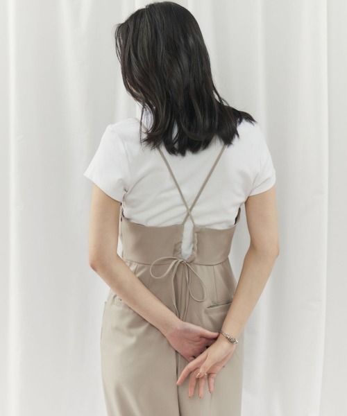 CIEL'AIR(シエルエアー)の「CAMI ALL IN ONE(キャミオールインワン)(つなぎ/オールインワン・レディース・チャコールグレー/グレイッシュベージュ・FREE)」の14枚目の写真
