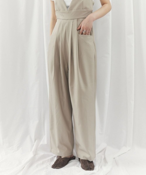 CIEL'AIR(シエルエアー)の「CAMI ALL IN ONE(キャミオールインワン)(つなぎ/オールインワン・レディース・チャコールグレー/グレイッシュベージュ・FREE)」の20枚目の写真