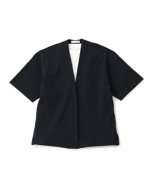 le cercle ADAM ET ROPE'(ルセルクルアダムエロペ)の「ドライタッチ5分袖トッパーアンサンブルカーディガン(アンサンブル・メンズ・ネイビー/ベージュ系その他・L/LL/M)」の2枚目の写真