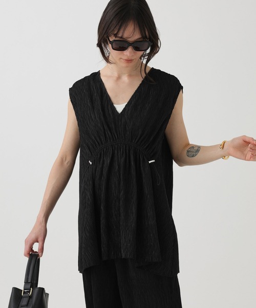 BABYLONE（バビロン）の「2WAYプリーツノースリーブブラウス＜セットアップ対応＞（シャツ/ブラウス・レディース・ブラック/オフホワイト・フリー）」の21枚目の写真
