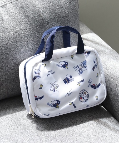 SNOOPY(スヌーピー)の「SNOOPY スヌーピー 吊り下げポーチ 洗面用具 enjoy your trip(トラベルグッズ・レディース・ホワイト・FREE)」の1枚目の写真