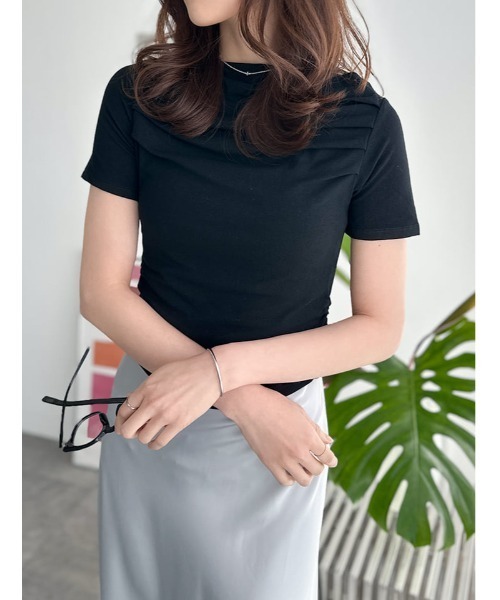 fifth（フィフス）の「ドレープデザイン半袖カットソー（Tシャツ/カットソー・レディース・ライトブルー/ホワイト/ブラック・M）」の6枚目の写真