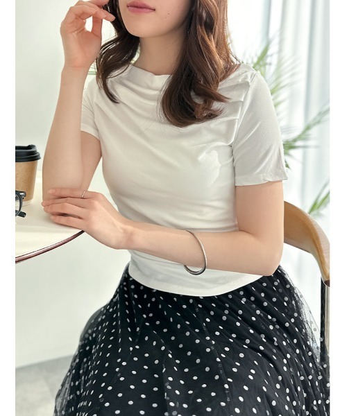 fifth（フィフス）の「ドレープデザイン半袖カットソー（Tシャツ/カットソー・レディース・ライトブルー/ホワイト/ブラック・M）」の14枚目の写真