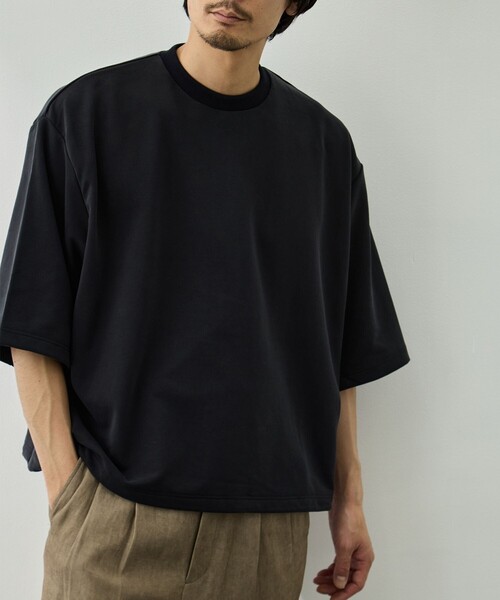 KANEMASA PHIL.(カネマサフィル)の「【KANEMASA PHIL./カネマサフィル】28G Cupro SS Pullover(Tシャツ/カットソー・メンズ・ホワイト/ブラック・L/M/S)」の3枚目の写真