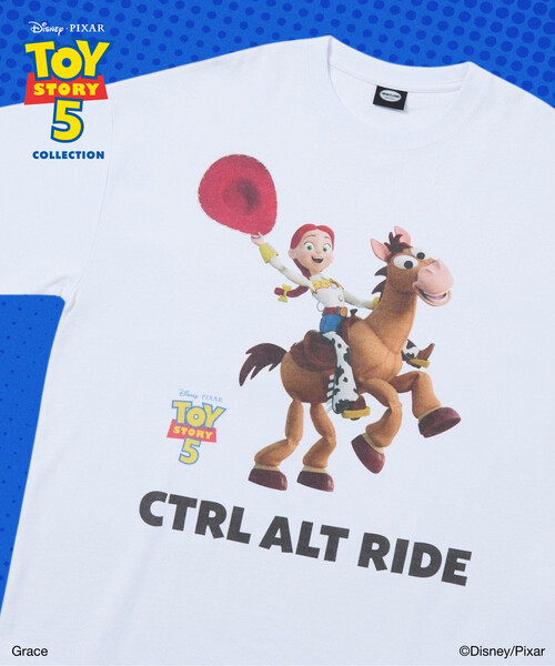 FREAK'S STORE(フリークスストア)の「限定展開 「トイ・ストーリー5」デザイン 別注 キャラクター クルーネック プリントTシャツ(Tシャツ/カットソー・メンズ・ホワイト/ゴールド/その他/オフホワイト/ナチュラル/シルバー・SMALL/MEDIUM/LARGE)」の5枚目の写真