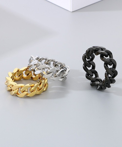 CHRONOM（クロノム）の「シンプル喜平リング（リング・メンズ・ブラック/ゴールド/シルバー・21号/18号/15号/13号）」の4枚目の写真