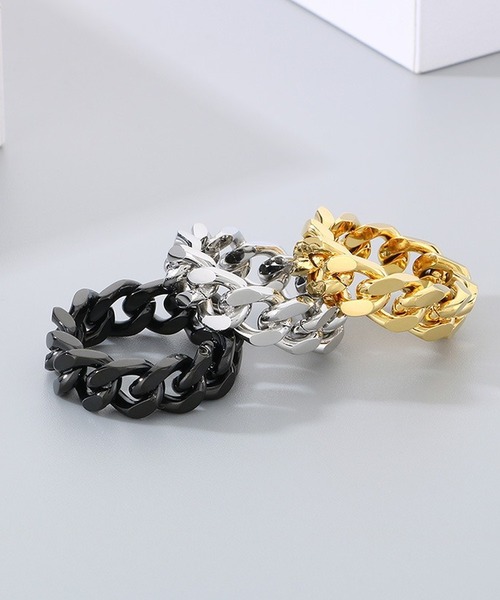 CHRONOM（クロノム）の「シンプル喜平リング（リング・メンズ・ブラック/ゴールド/シルバー・21号/18号/15号/13号）」の5枚目の写真