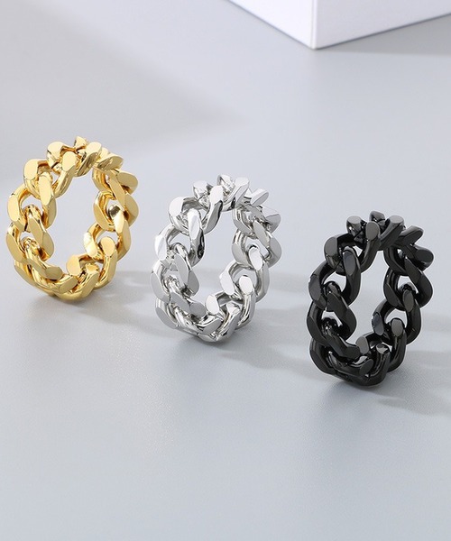 CHRONOM（クロノム）の「シンプル喜平リング（リング・メンズ・ブラック/ゴールド/シルバー・21号/18号/15号/13号）」の6枚目の写真