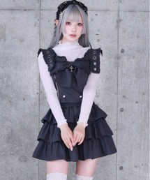 Amilige（アミリージュ）の「リボンクロストップス＋フリルティアードスカートセット【セットアイテム】（セットアップ）」