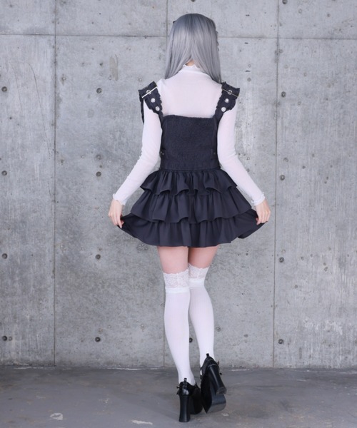 Amilige(アミリージュ)の「リボンクロストップス+フリルティアードスカートセット(セットアップ・レディース・グレー/ブラック・FREE)」の18枚目の写真