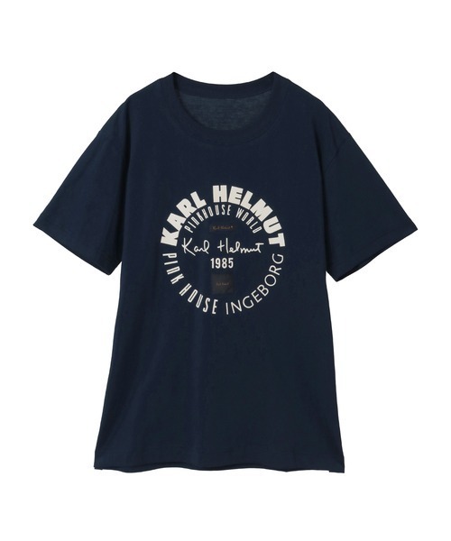 KARL HELMUT（カールヘルム）の「ワールドロゴプリント半袖Ｔシャツ（Tシャツ/カットソー・メンズ・オフホワイト/ネイビー/ブラック/ピンク・MEDIUM/LARGE）」の3枚目の写真