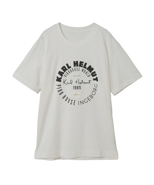 KARL HELMUT（カールヘルム）の「ワールドロゴプリント半袖Ｔシャツ（Tシャツ/カットソー・メンズ・オフホワイト/ネイビー/ブラック/ピンク・MEDIUM/LARGE）」の2枚目の写真