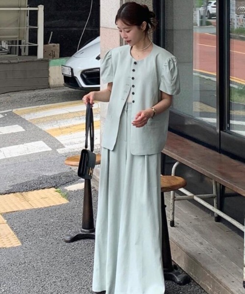 semplice(センプリチェ)の「セットアップ【韓国ファッション】(セットアップ・レディース・ベージュ/グリーン・F)」の6枚目の写真
