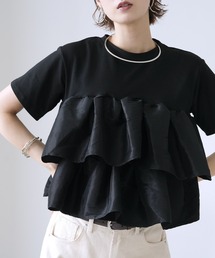 ドッキングティアードフリルTシャツ