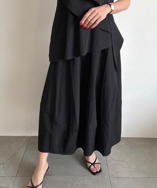 YUGA(ユーガ)の「YUGA_YGMC Korean-style Asymmetrical layered camisole + skirt set(ワンピース・レディース・ホワイト/ライトブルー/ブラック・FREE)」の20枚目の写真