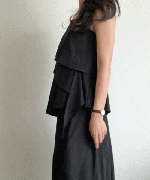 YUGA(ユーガ)の「YUGA_YGMC Korean-style Asymmetrical layered camisole + skirt set(ワンピース・レディース・ホワイト/ライトブルー/ブラック・FREE)」の21枚目の写真