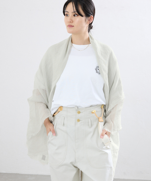 IENA(イエナ)の「NIMNIMDUAI/ニムニムデュアイ 別注 PREMIUM LINEN GAUZE STOLE ストール(ストール/ショール・レディース・ボルドー/グレー/ベージュ/チャコールグレー・FREE)」の13枚目の写真