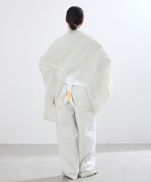 IENA(イエナ)の「NIMNIMDUAI/ニムニムデュアイ 別注 PREMIUM LINEN GAUZE STOLE ストール(ストール/ショール・レディース・ボルドー/グレー/ベージュ/チャコールグレー・FREE)」の17枚目の写真
