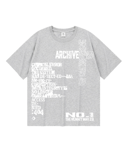 VENHIT(ベンヒット)の「アクセス404 オーバーサイズ 半袖Tシャツ(Tシャツ/カットソー・レディース・ブルー/ブラック/ライトグレー/ホワイト・2XL/X-LARGE/LARGE/MEDIUM)」の5枚目の写真
