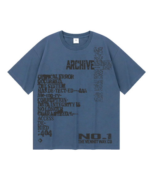 VENHIT(ベンヒット)の「アクセス404 オーバーサイズ 半袖Tシャツ(Tシャツ/カットソー・レディース・ブルー/ブラック/ライトグレー/ホワイト・2XL/X-LARGE/LARGE/MEDIUM)」の6枚目の写真