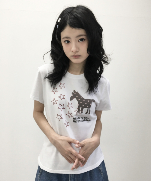 NAAIEEN(ナイエン)の「スターロード スリムフィット 半袖Tシャツ ホワイト(Tシャツ/カットソー・レディース・その他・FREE)」の2枚目の写真